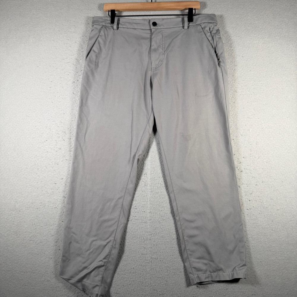 Lululemon Commurter ABC Mens Gray‎ Technical Stretch Chino Pants 36 x 26